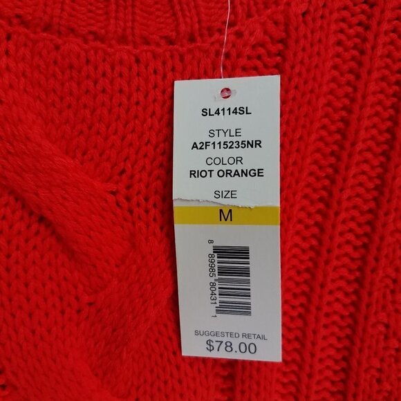 NEW One A Crew Neck Pullover Sweater Cable knit Long Raglan Sleeves NWT $78 - Picture 9 of 10